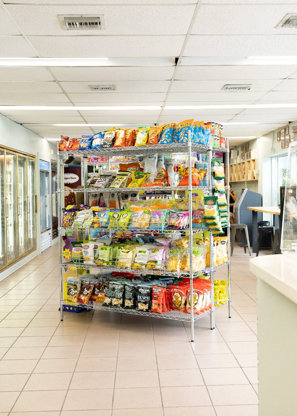 Snack aisle at Bodega Ortega