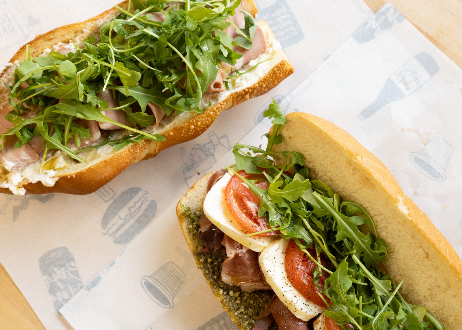 Sandwiches on Bodega Ortega paper